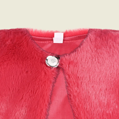 Baby Girls Fur Party Shrug | Soft Faux Fur Winter Jacket | Warm Ethnic & Western Layering Shrug
