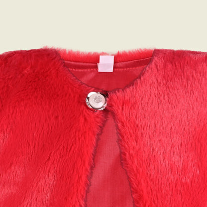 Baby Girls Fur Party Shrug | Soft Faux Fur Winter Jacket | Warm Ethnic & Western Layering Shrug