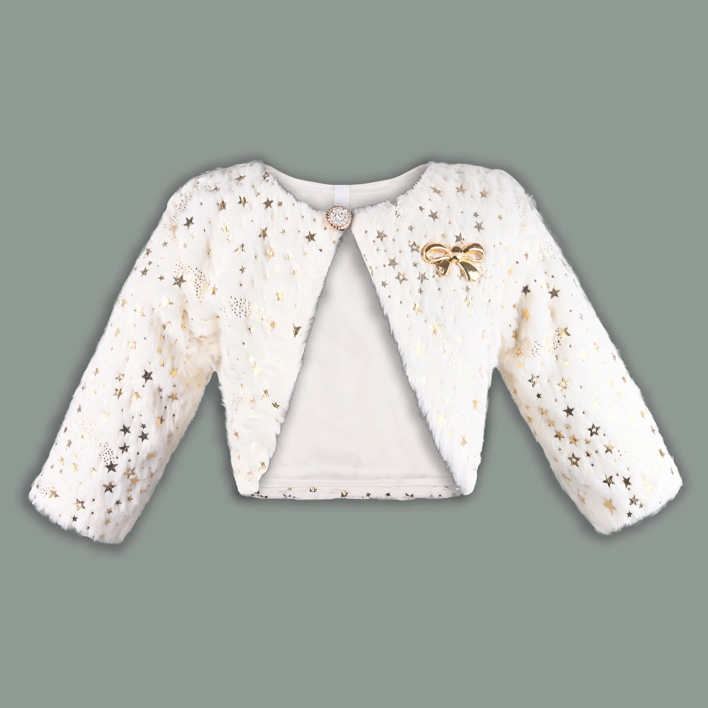 Stylish Premium Girls White Fur Shrug Jacket