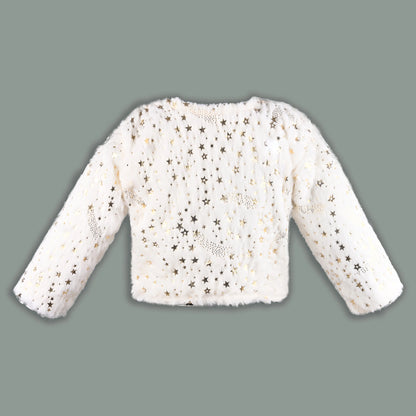 Stylish Premium Girls White Fur Shrug Jacket