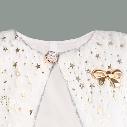 Stylish Premium Girls White Fur Shrug Jacket