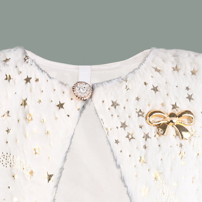 Stylish Premium Girls White Fur Shrug Jacket