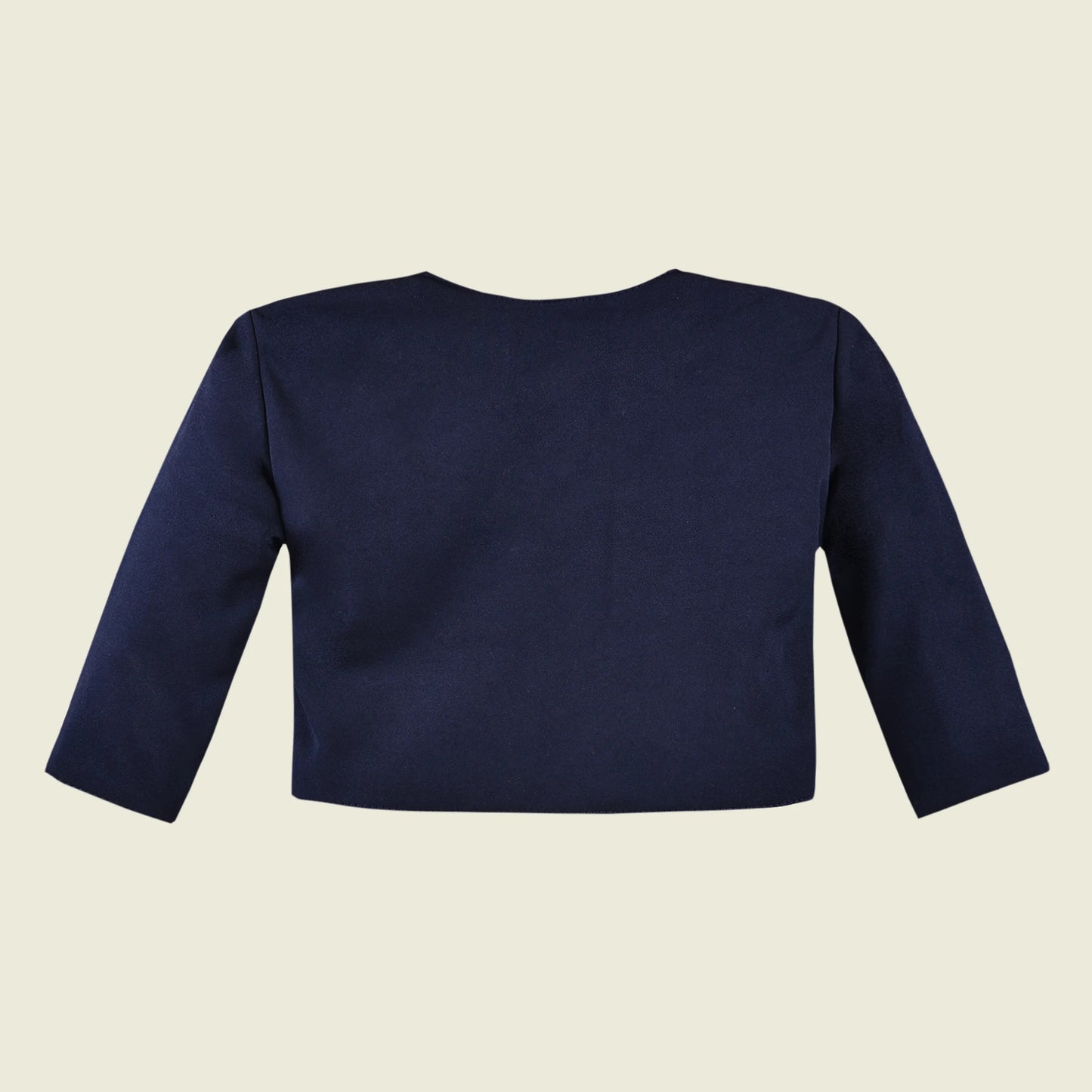 Baby Girls Satin Party Shrug | Elegant Navy Blue Satin Jacket with Bow Brooch | Wedding, Festive & Birthday Wear