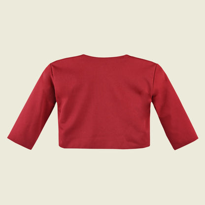 Baby Girls Satin Party Shrug | Elegant Navy Blue Satin Jacket with Bow Brooch | Wedding, Festive & Birthday Wear