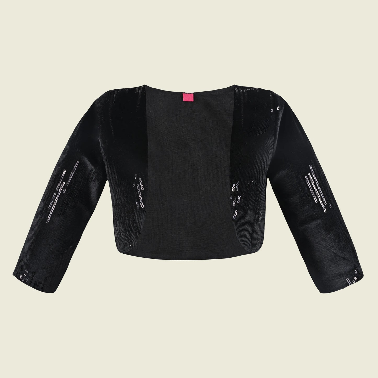 Baby Girls Velvet Party Shrug | Black Velvet Sequin Jacket for Gowns & Ethnic Dresses | Wedding & Festive Wear