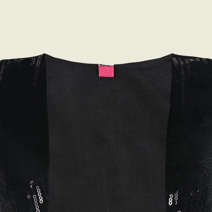 Baby Girls Velvet Party Shrug | Black Velvet Sequin Jacket for Gowns & Ethnic Dresses | Wedding & Festive Wear