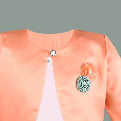 Baby Girls Satin Party Shrug | Light Blue Ruffle Sleeve Jacket for Gowns & Frocks | Wedding & Festive Wear