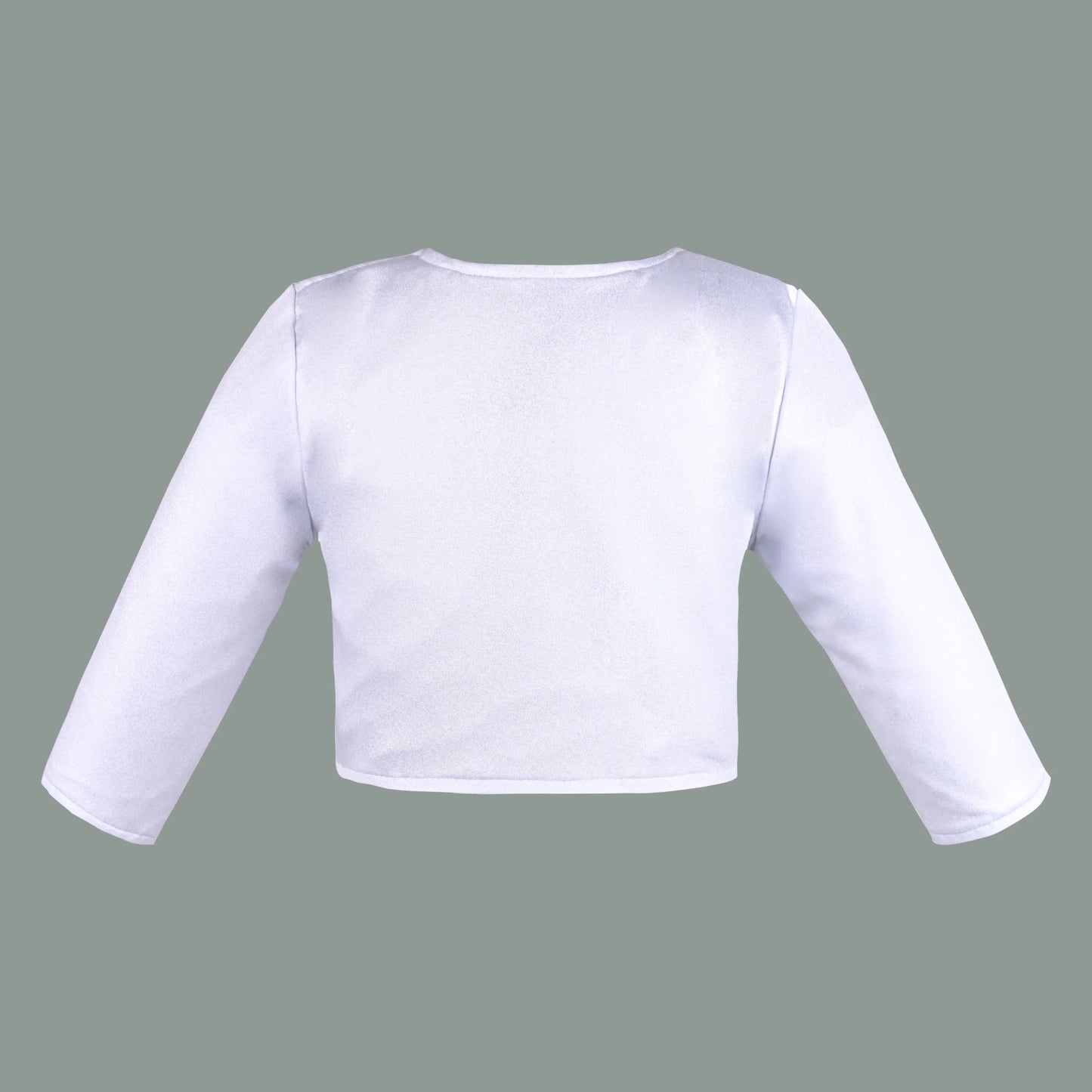 Baby Girls Satin Party Wear Shrug | Silver Satin Jacket for Gowns & Frocks | Wedding & Festive Outfit