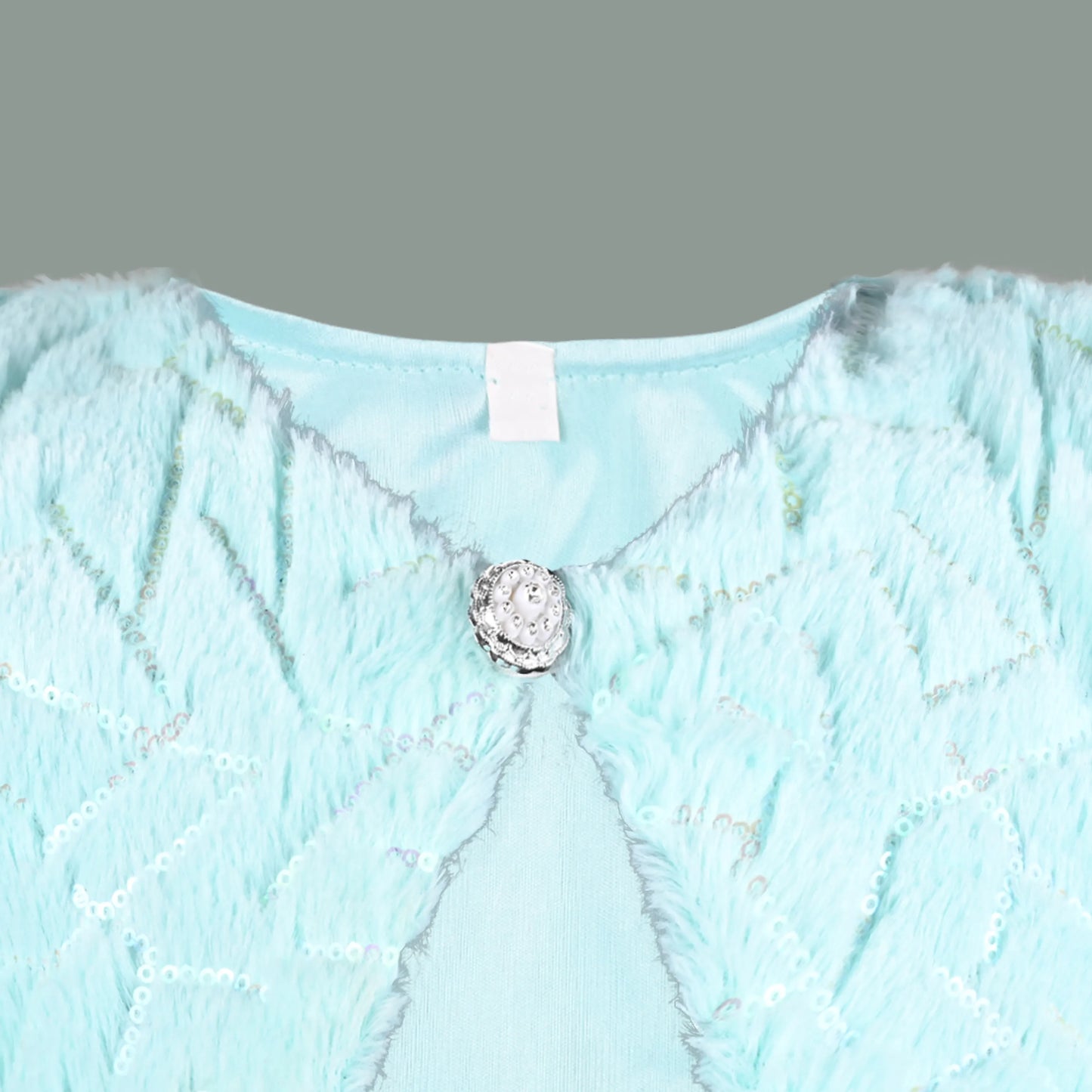 Baby Girls Fur Party Wear Shrug | Soft Faux Fur Jacket with Sequins | Winter Wedding & Festive Outfit