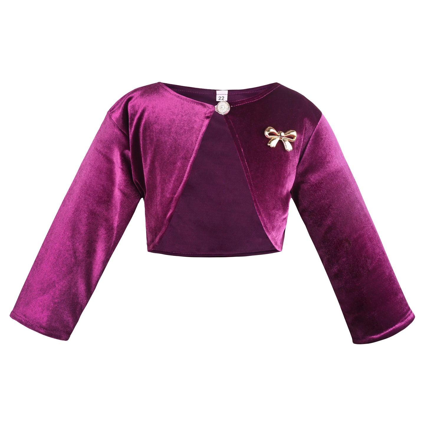 Baby Girls Satin Party Wear Shrug | Elegant Satin Jacket with Bow Brooch | Wedding & Festive Layering