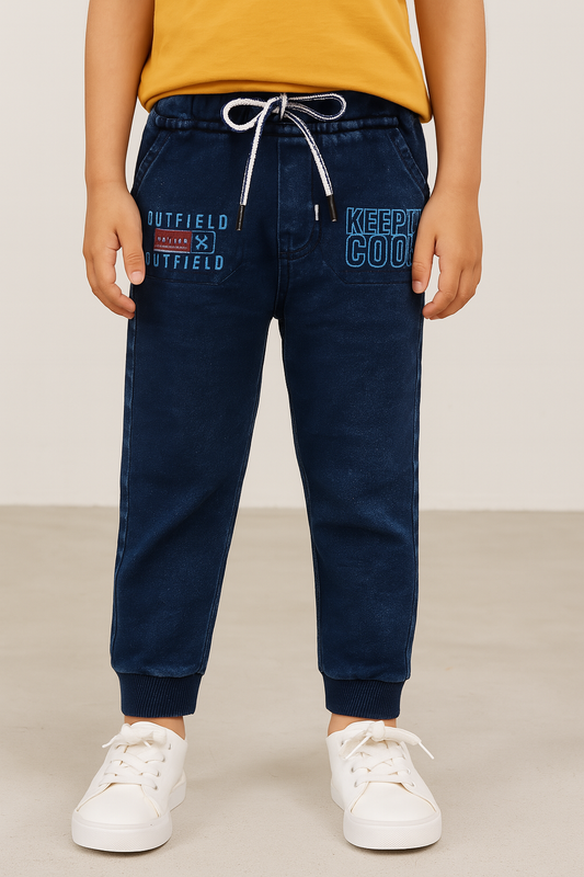 Boys Cotton Elastic Casual Trouser