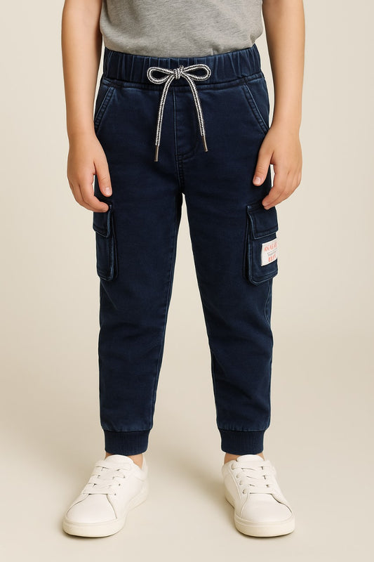 Boys Cargo Cotton Elastic Trouser