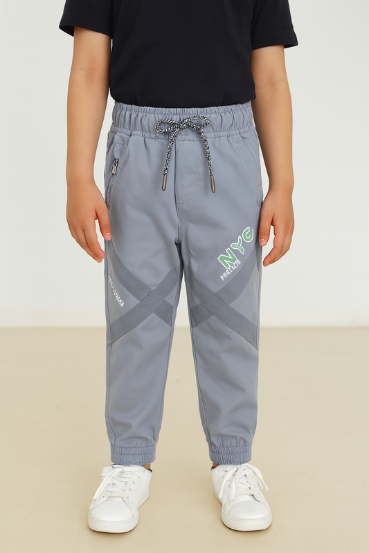 Boys Cotton Elastic Casual Trouser