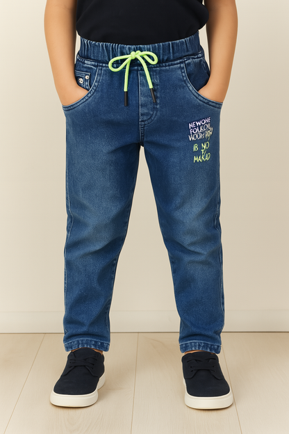 Boys Cotton Elastic Casual Trouser