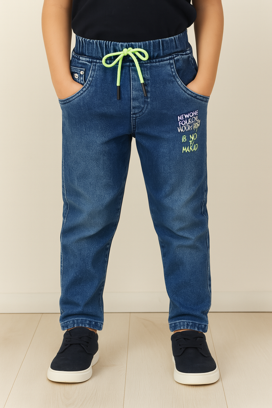 Boys Cotton Elastic Casual Trouser
