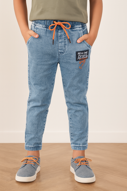 Boys Cotton Elastic Casual Trouser