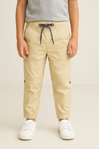 Boys Cotton Elastic Waist Casual Trouser