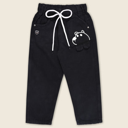 Boys Corduroy Cartoon Bear Elastic Trouser