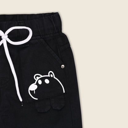 Boys Corduroy Cartoon Bear Elastic Trouser