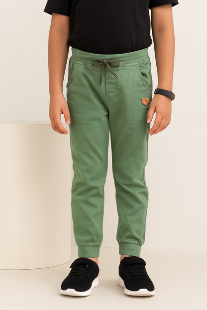 Boys Cotton Elastic Casual Trouser