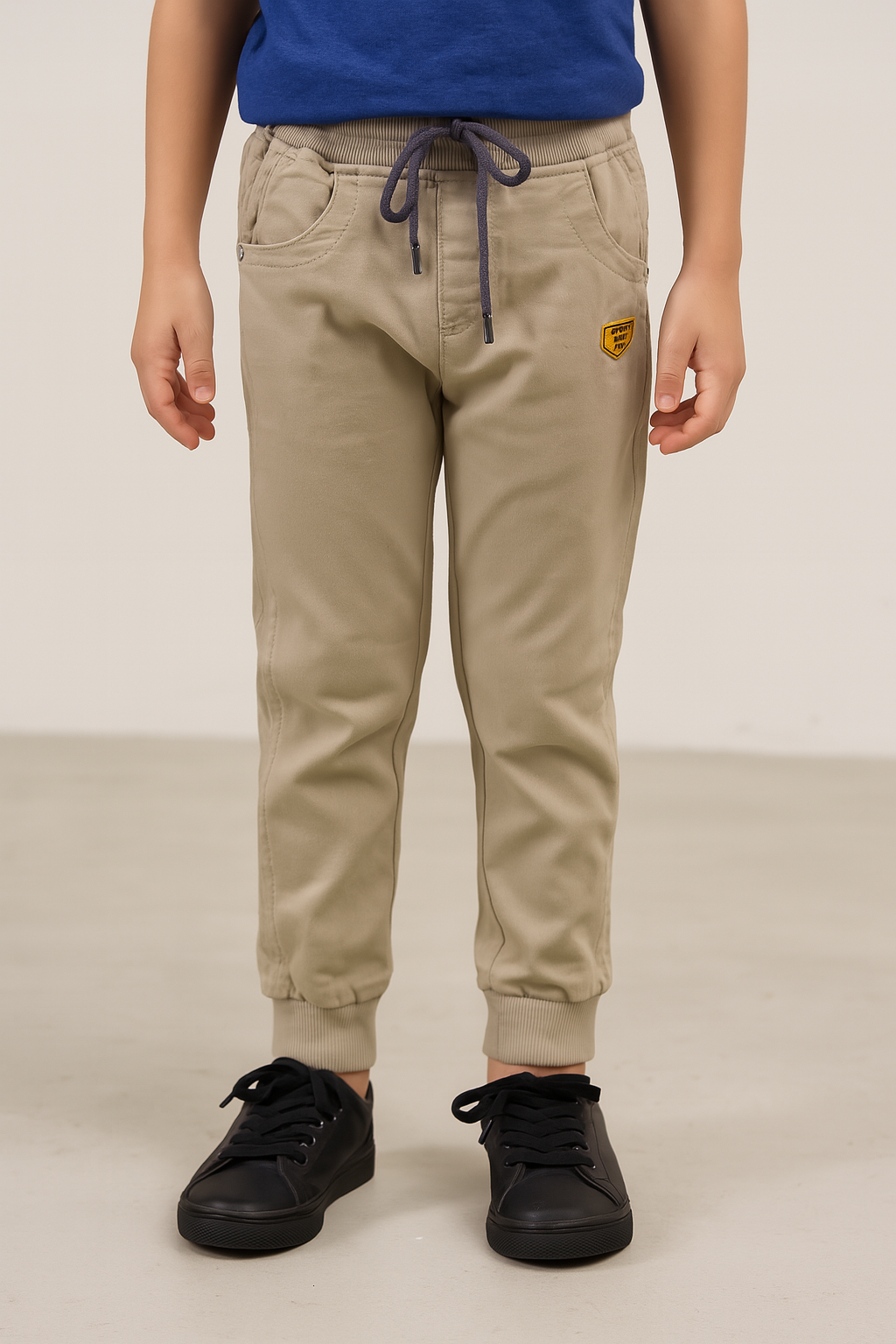 Boys Cotton Elastic Casual Trouser
