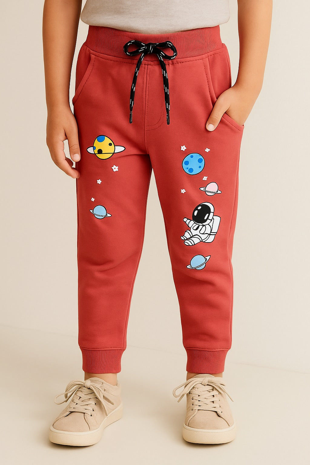 Boys Cartoon Print Elastic Cotton Casual Joggers