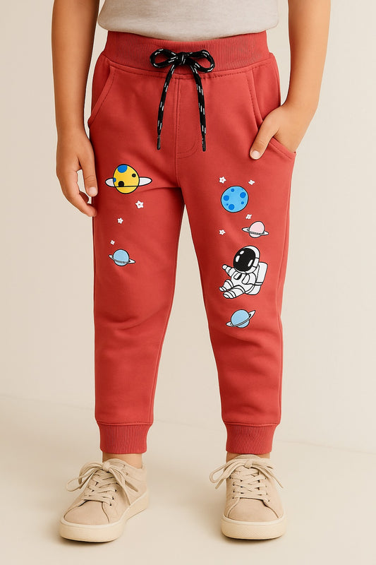Boys Cartoon Print Elastic Cotton Casual Joggers