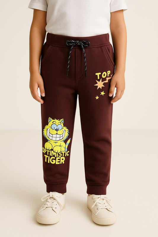 Boys Cartoon Print Elastic Cotton Casual Joggers