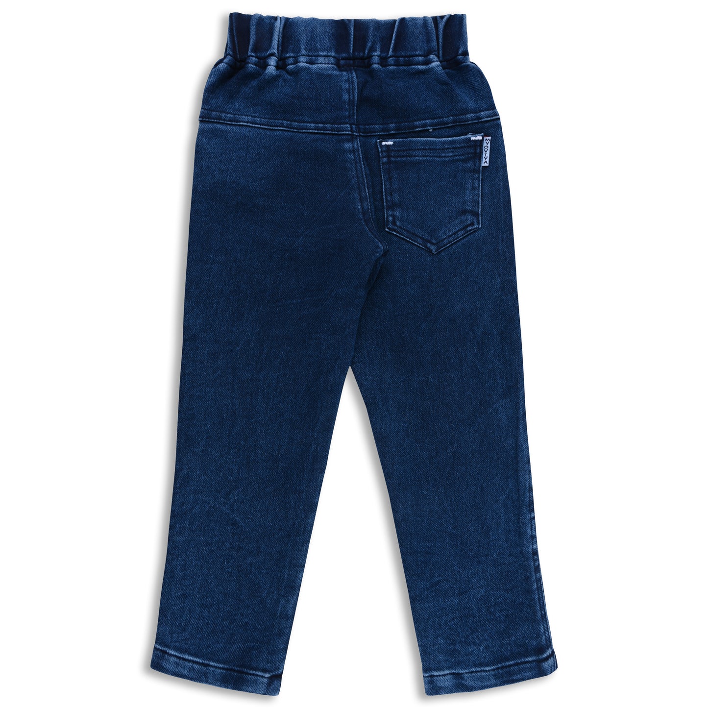 Boys’ Denim Regular Pants with Drawstring Waist & Printed Pattern – Full Length