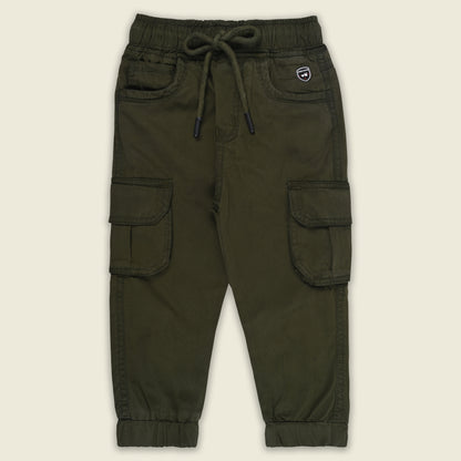 Boys Cotton Denim Cargo Joggers – Soft & Stretchable Pants