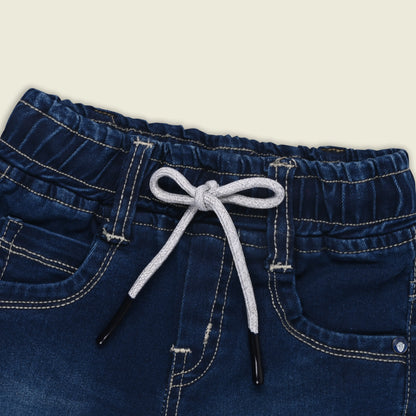 Boys Cotton Denim Jogger Jeans with Drawstring
