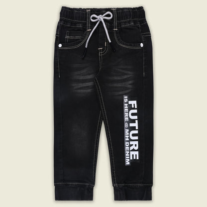 Boys Cotton Denim Jogger Jeans with Drawstring