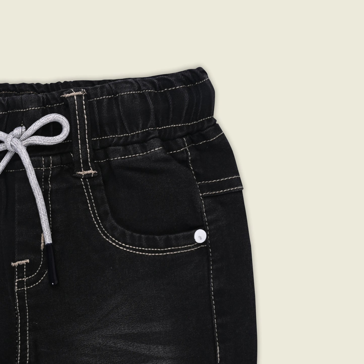 Boys Cotton Denim Jogger Jeans with Drawstring