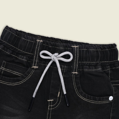 Boys Cotton Denim Jogger Jeans with Drawstring