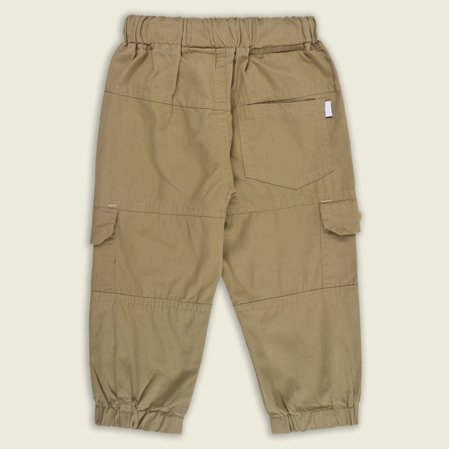 Boys Cotton Denim Cargo Jogger Pants with Drawstring Waist