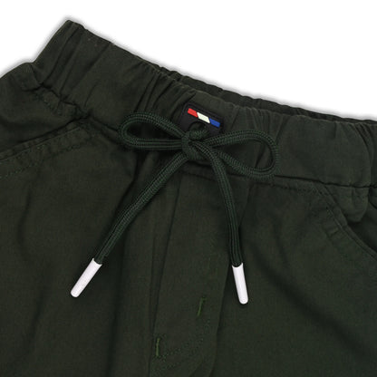 Boys Cotton Denim Cargo Jogger Pants with Drawstring Waist
