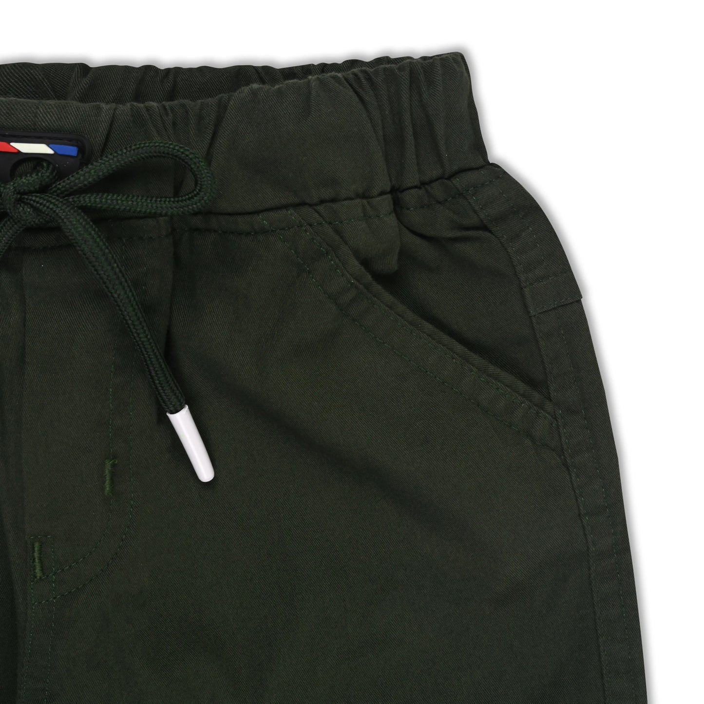 Boys Cotton Denim Cargo Jogger Pants with Drawstring Waist