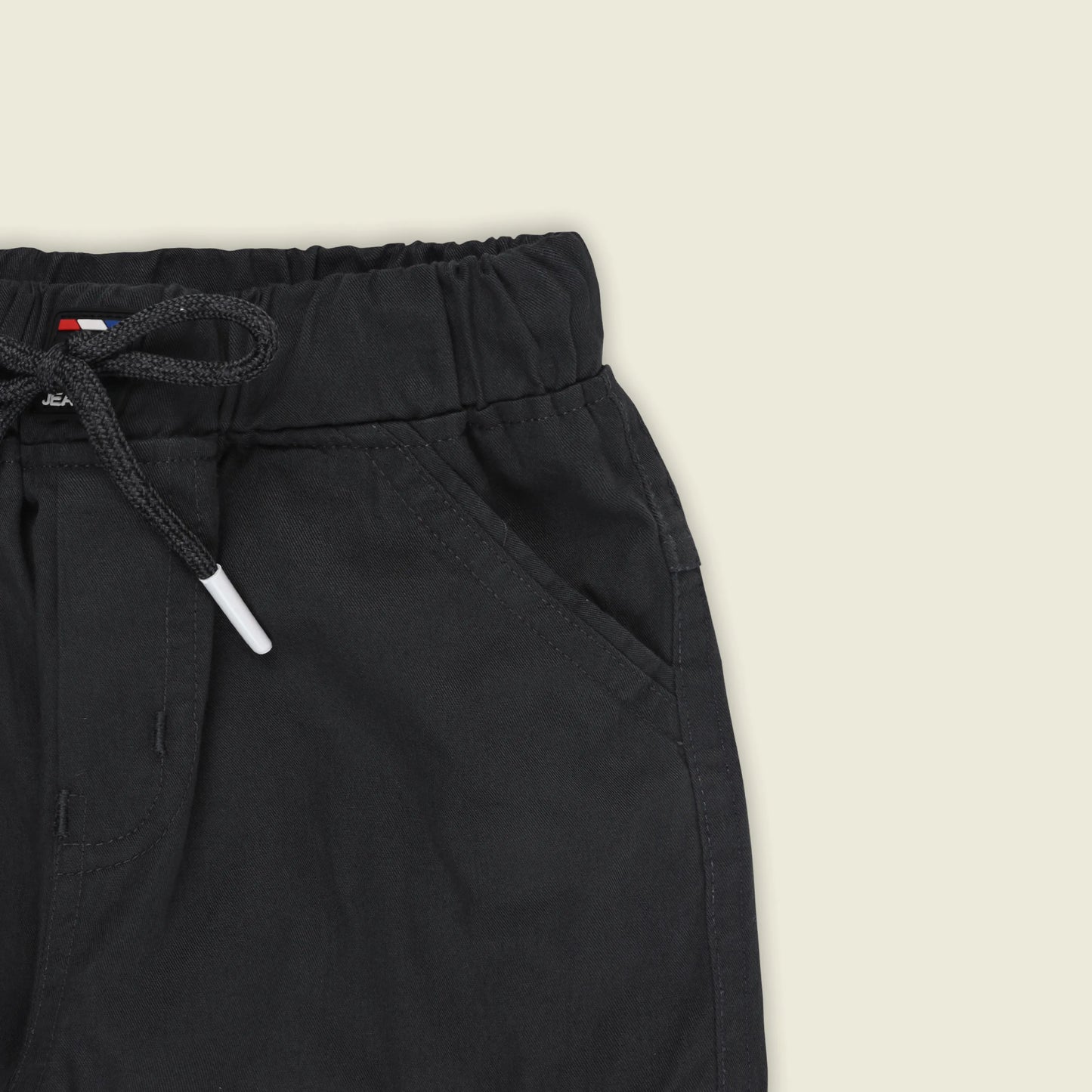 Boys Cotton Denim Cargo Jogger Pants with Drawstring Waist