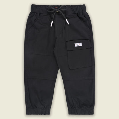 Boys Cotton Cargo Jogger Pants with Drawstring