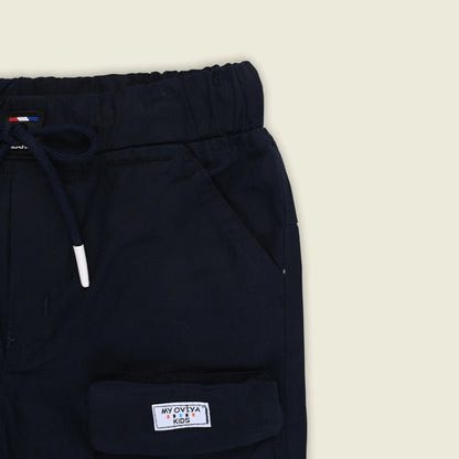 Boys Cotton Cargo Jogger Pants with Drawstring