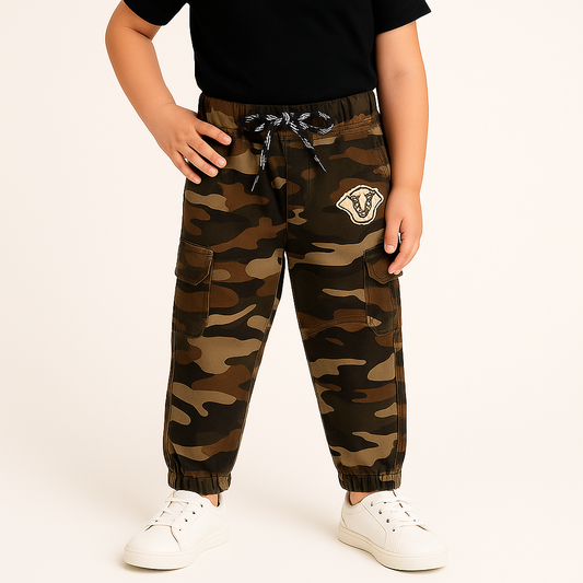 Boys Khaki Regular Fit Jogger Jeans