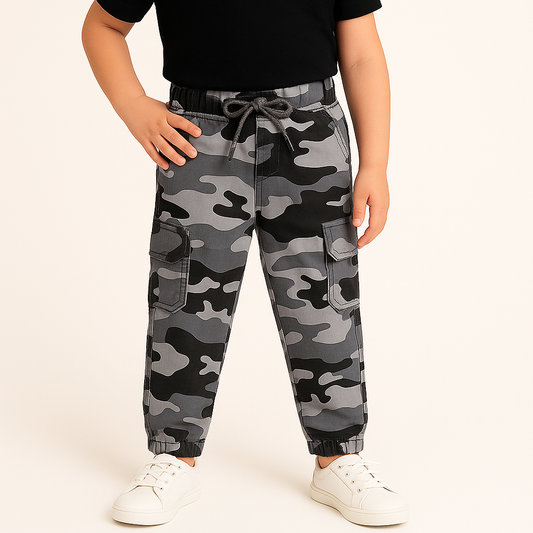 Boys Camouflage Print Regular Fit Jeans