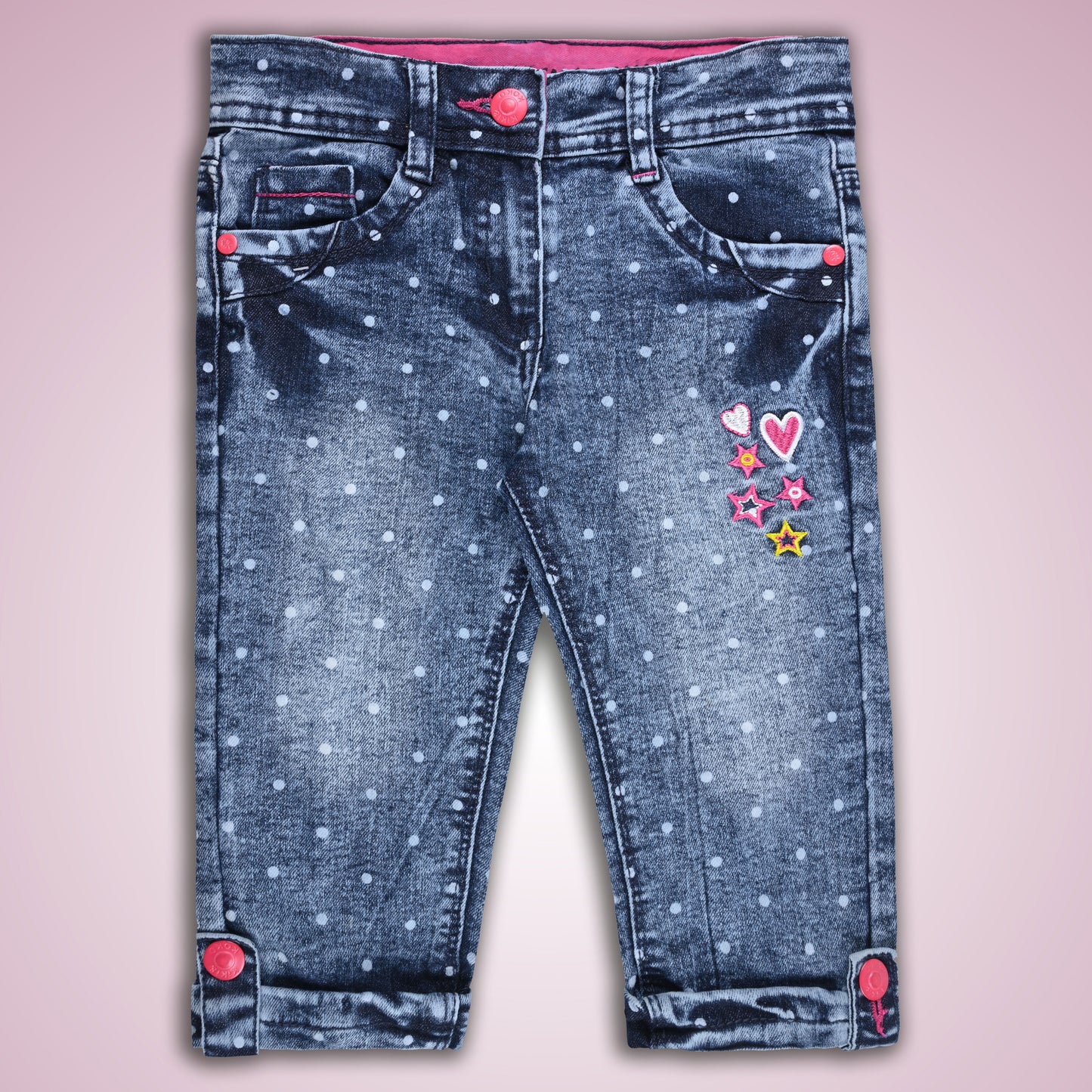 Girls 3/4th Embroidered Jeans