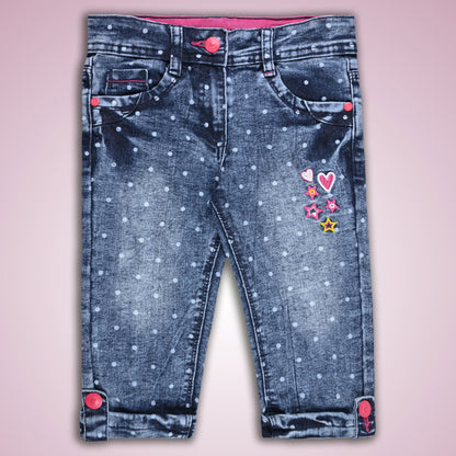 Girls 3/4th Embroidered Jeans