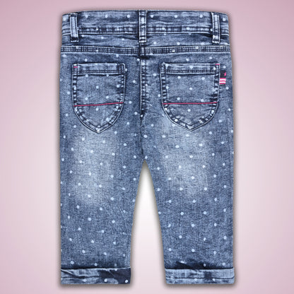 Girls 3/4th Embroidered Jeans