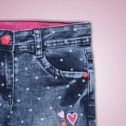 Girls 3/4th Embroidered Jeans