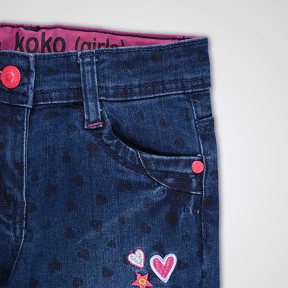 Girls 3/4th Embroidered Jeans