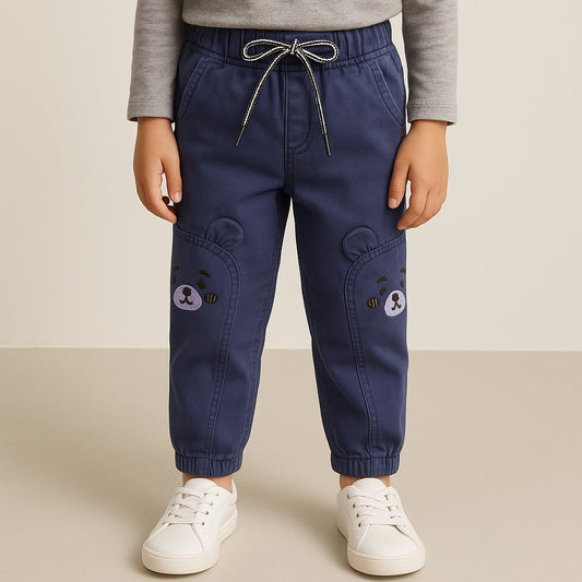 Boys Elastic Waist Cargo Denim Trouser