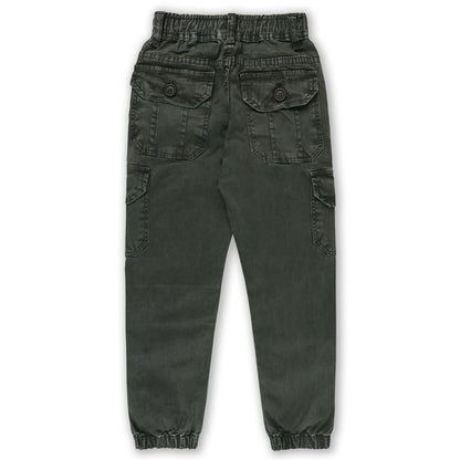Boys Elastic Waist Cargo Denim Trouser
