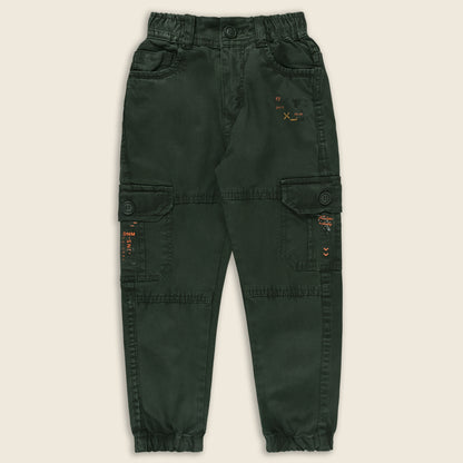 Boys Elastic Waist Cargo Denim Trouser